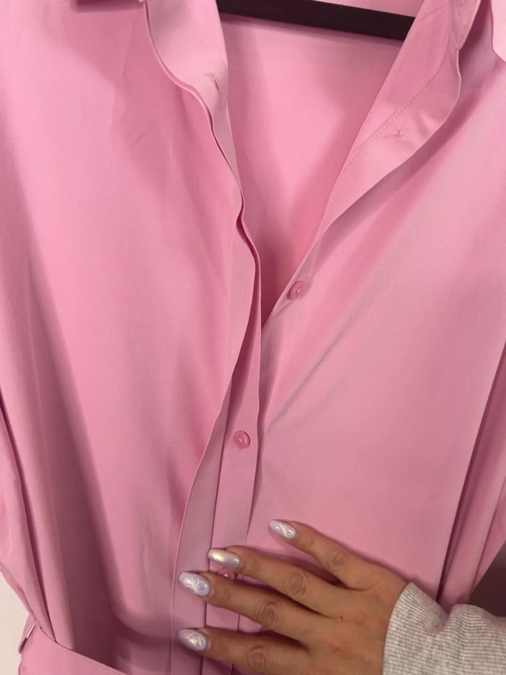 Athleta Urbanite Pink Shirt Dress Long Sleeve Midi Size Small Summer Athleisure - Picture 7 of 13